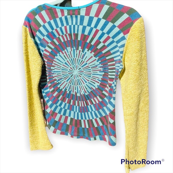 Vintage and Numbered 1997 Custo Barcelona Psychedelic Flower Long Sleeve Top - Picture 2 of 16